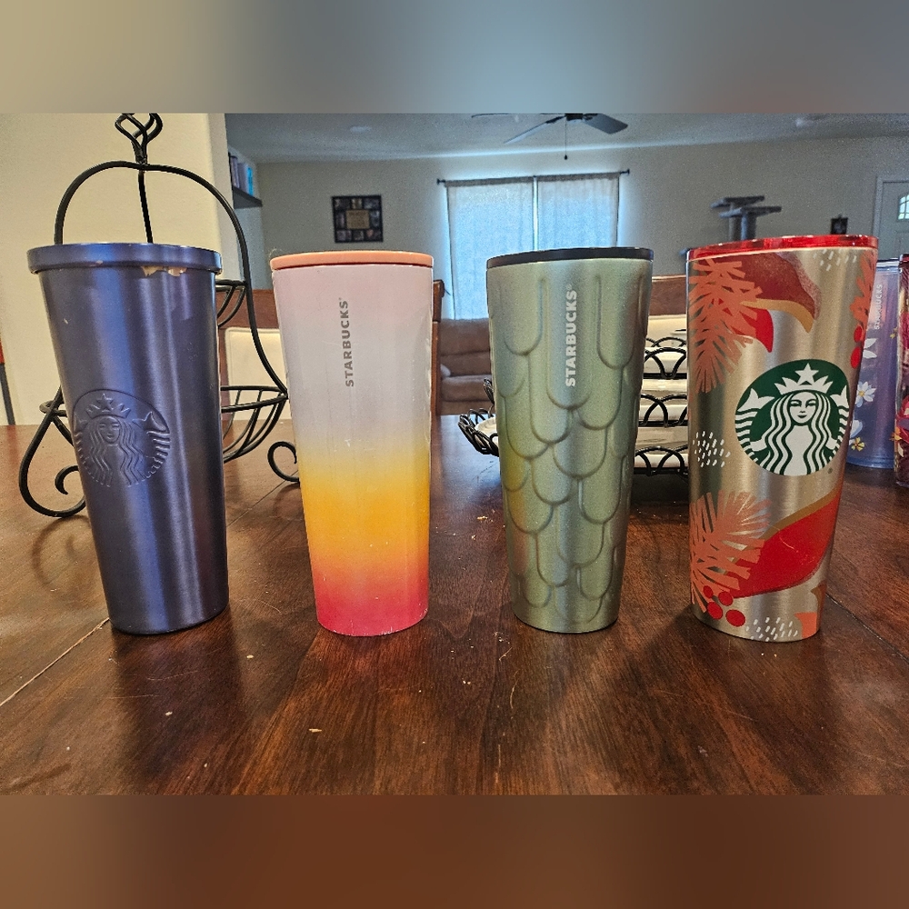Metal starbucks cups